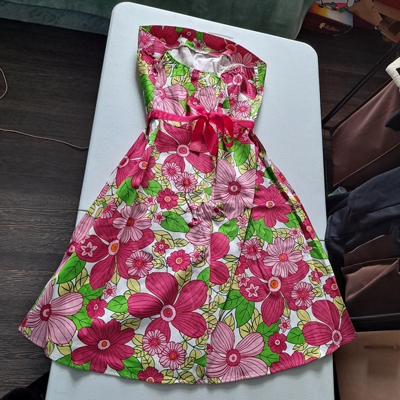 D.B.Y Vintage Pink Floral Dress - Picture 4 of 7